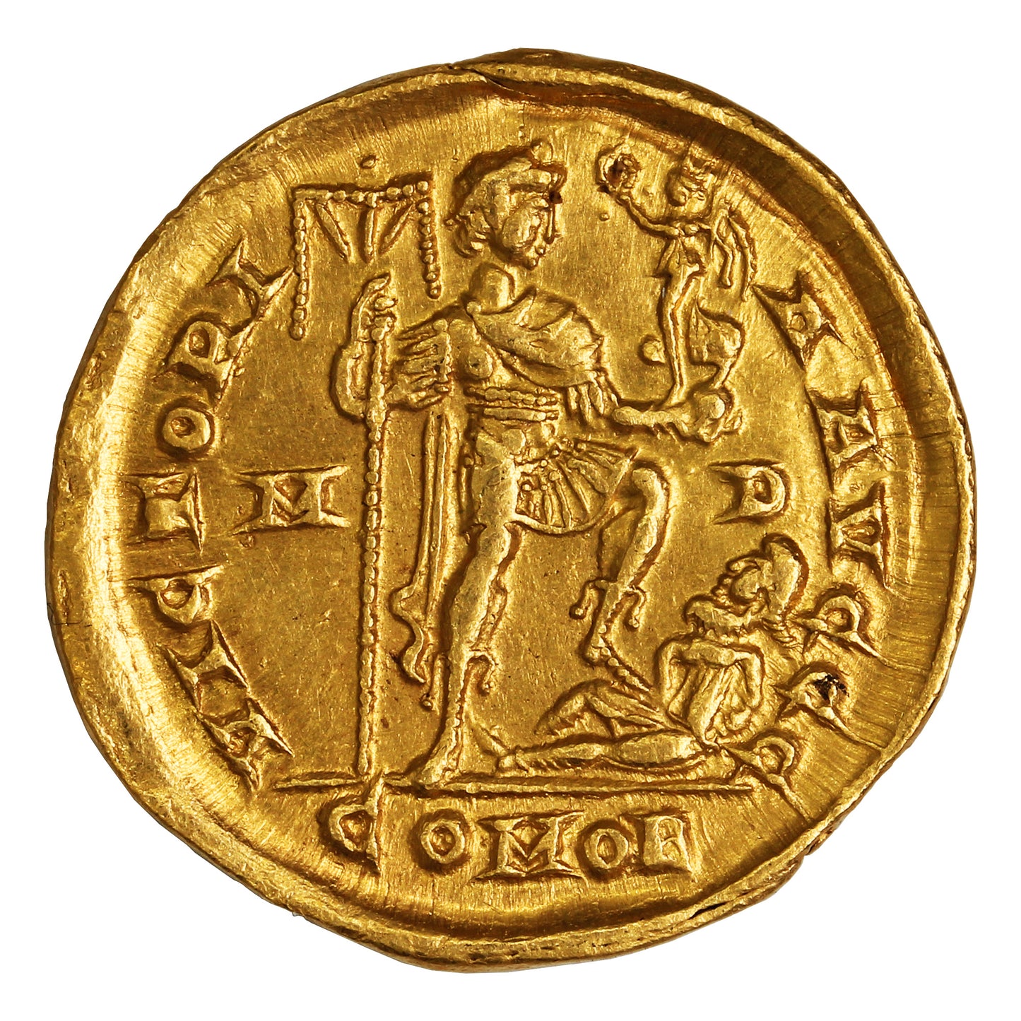 Late Roman Empire 383-408AD Arcadius Gold Solidus Almost Uncirculated (AU50)