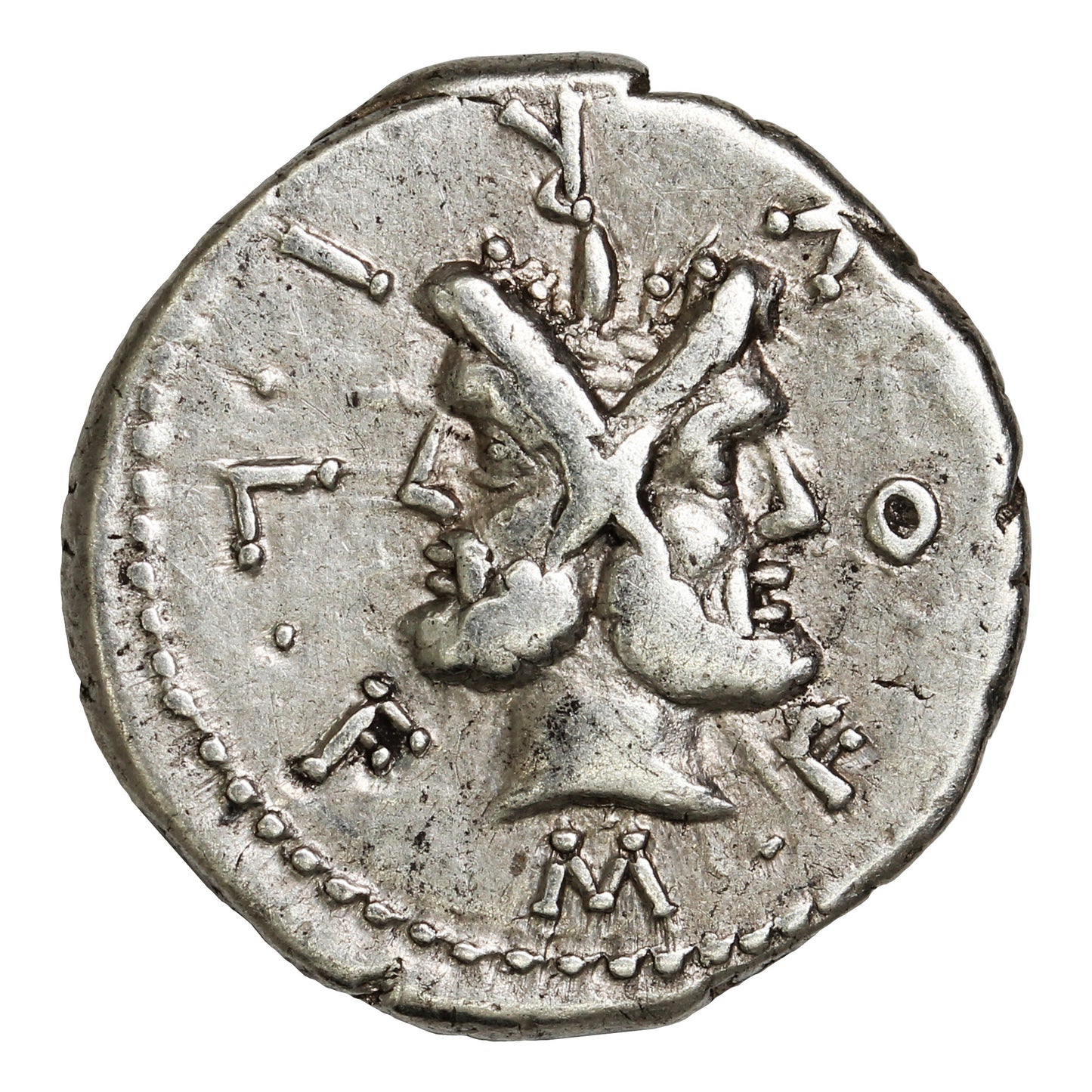 Ancient Roman Republic 119BC Roma, M. Furius L.F. Philus Silver Denarius Extra Fine (EF40)