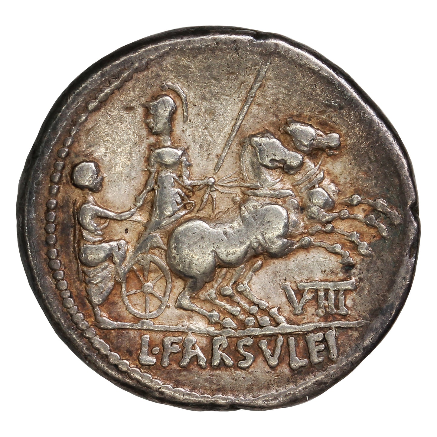 Ancient Roman Republic 76BC L. Farsuleuis Mensor Silver Denarius VF-EF (VF30)