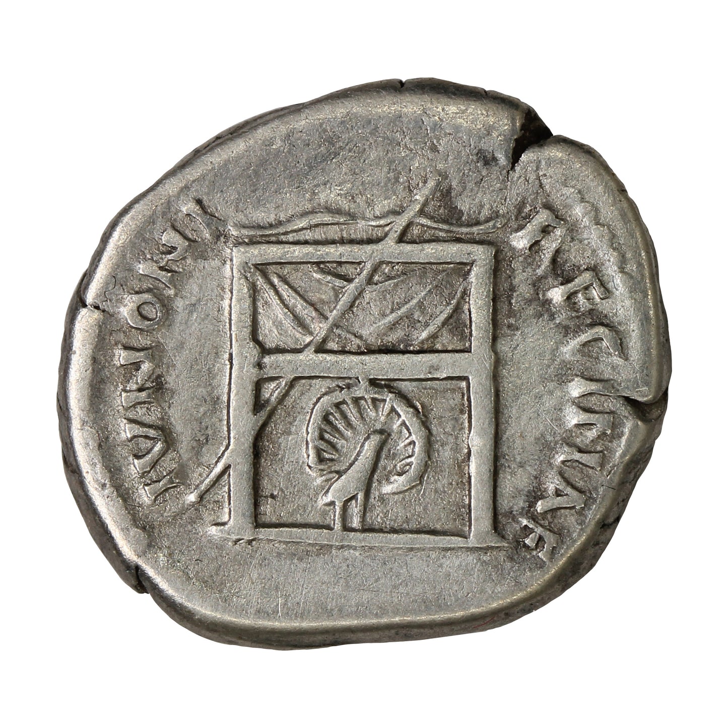 Ancient Rome 147AD Throne Peacock Rev. Faustina Sr. Silver Denarius VF-EF (VF30)