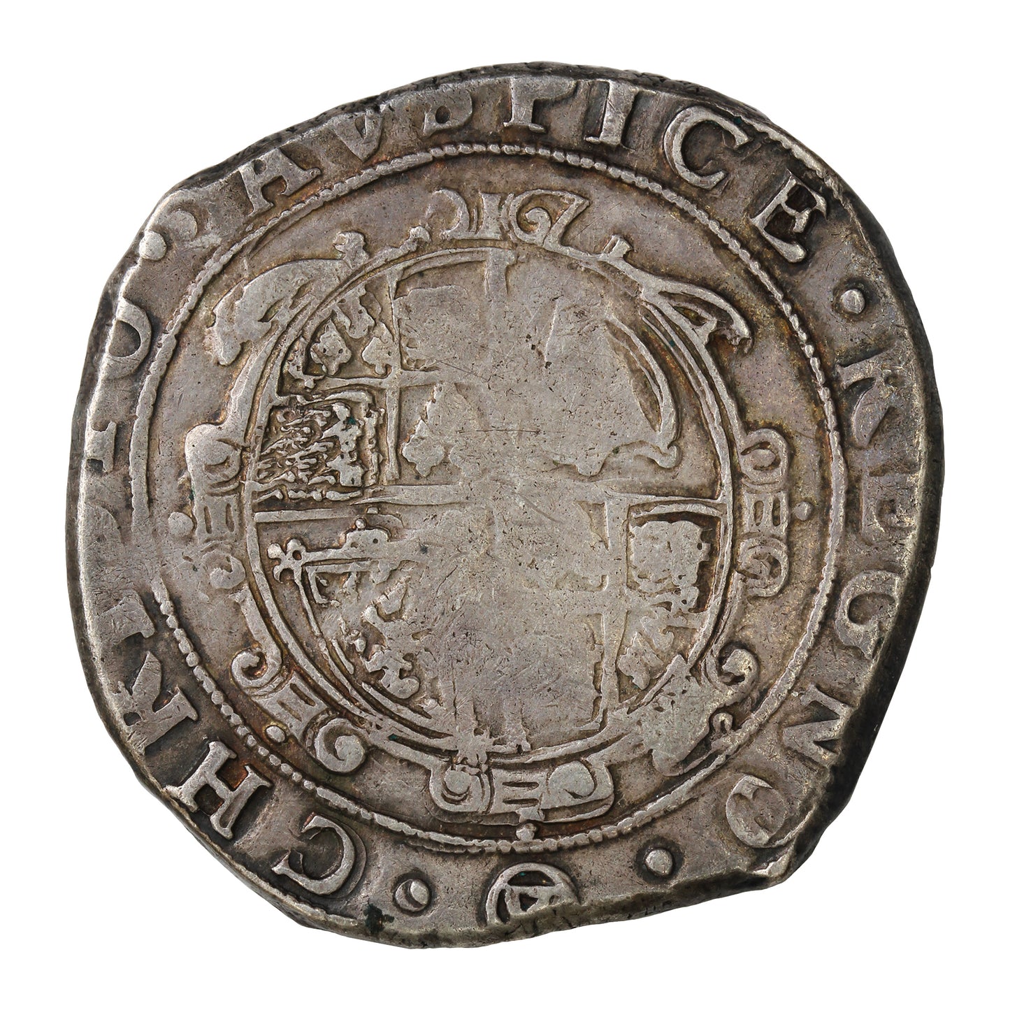 Great Britain 1625-1642 Triangle in Circle Charles I 1/2 Crown Very Fine (VF20)