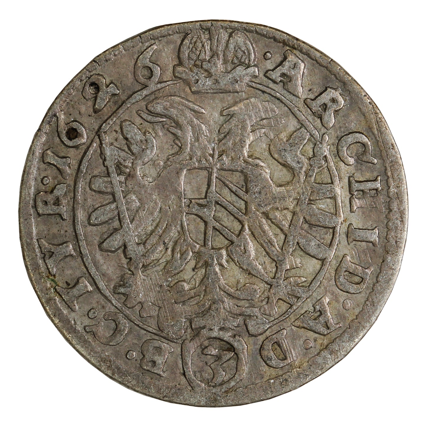 Austria 1626 Ferdinand II 3 Kreuzer Extra Fine (EF40) $