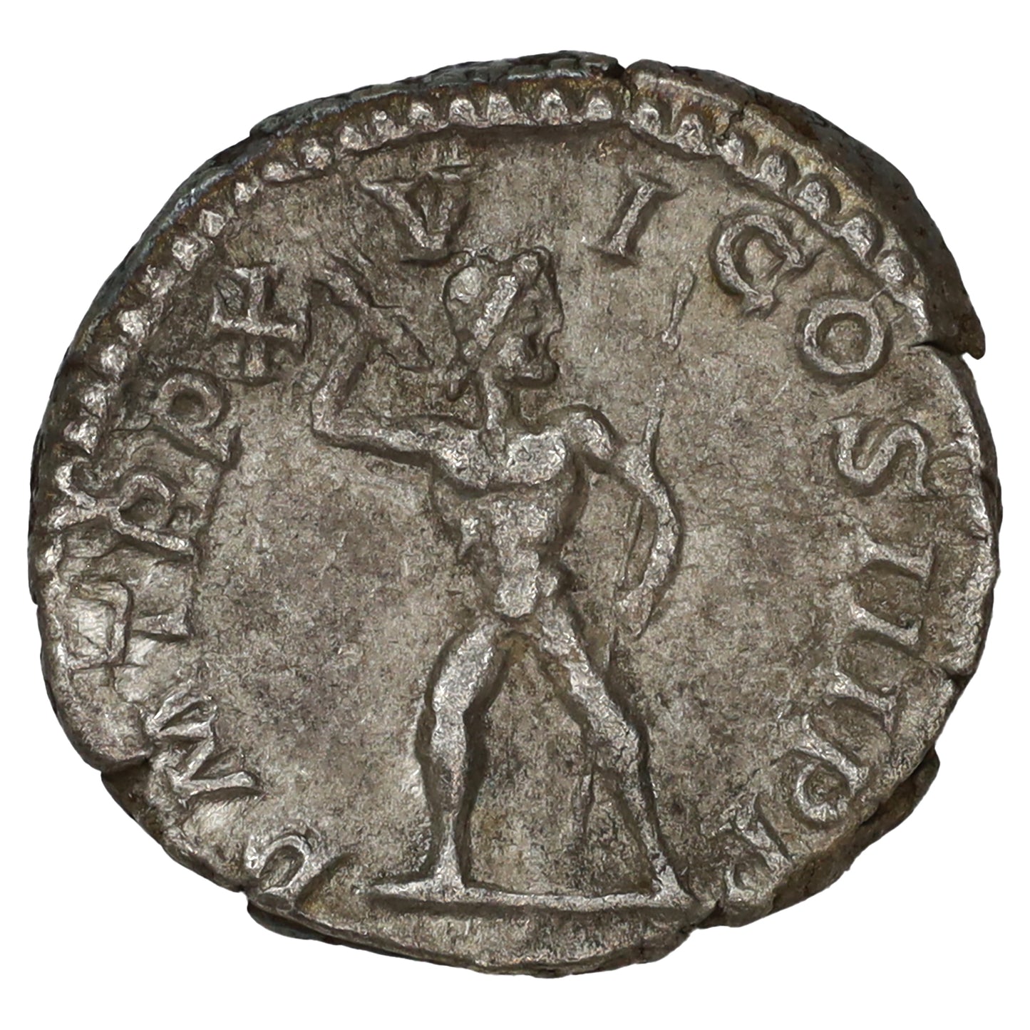 Ancient Rome 210 AD Septimius Severus, Jupiter Silver Denarius Almost Uncirculated (AU50)