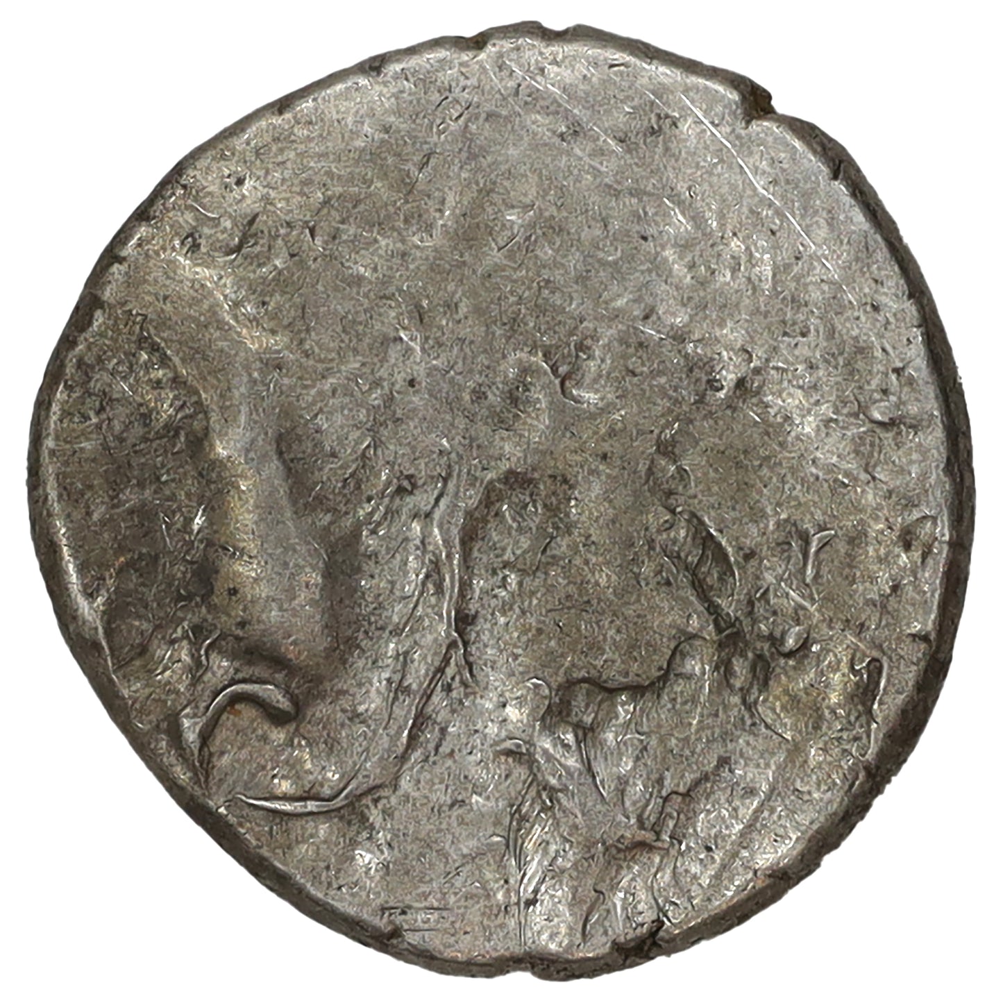 Celtic Gaul 1st Century BC Aedui Silver Quinarius VF-EF (VF30)