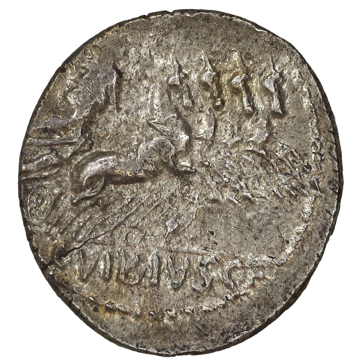Ancient Roman Republic 90 BC Rev. Apollo C. Vibius Pansa Silver Denarius AU-UNC (AU55)