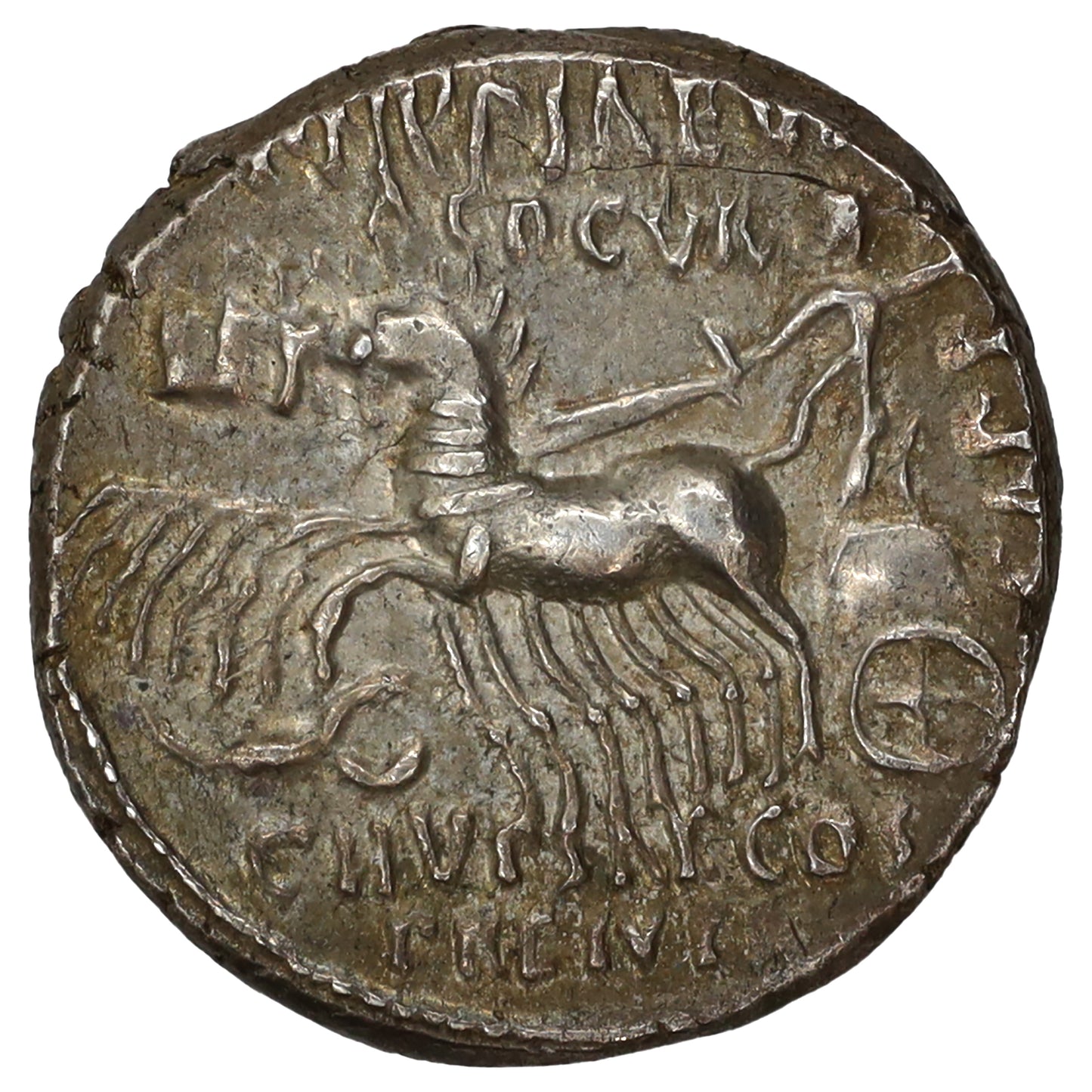 Ancient Roman Republic 58 BC Aretas/Camel M.A. Scarus Silver Denarius Uncirculated (MS60)