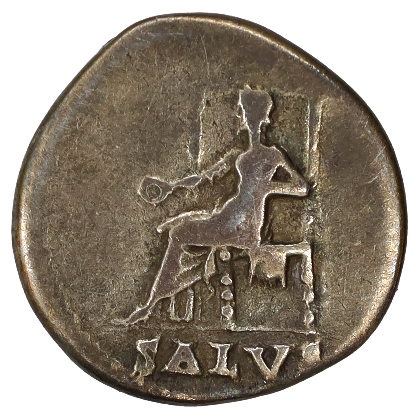 Ancient Rome 65 AD Nero Salus Silver Denarius Very Fine (VF20)