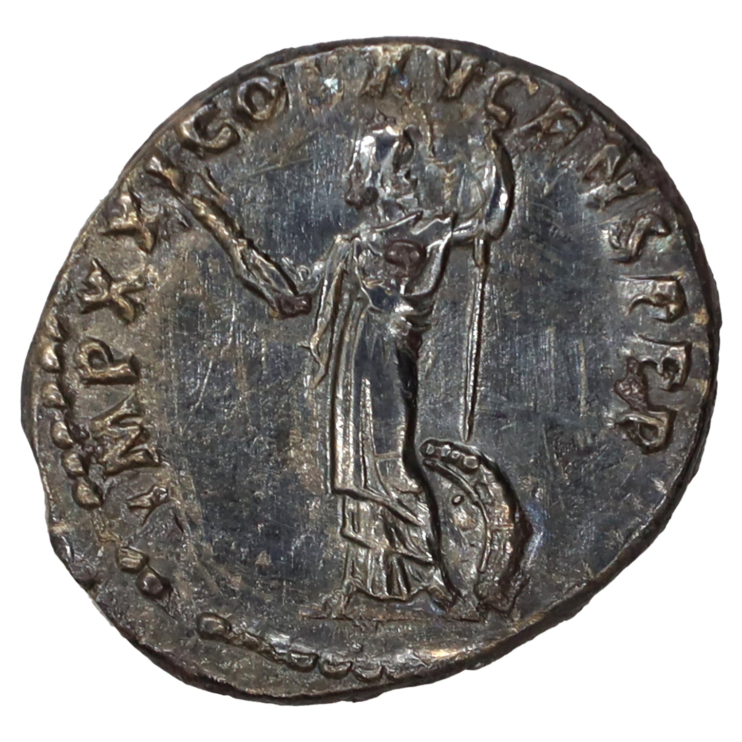 Ancient Rome 81-96 AD Rev. Minerva Domitian Silver Denarius VF-EF (VF30)