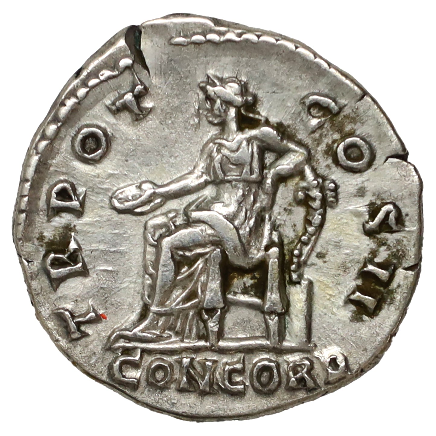 Ancient Rome 137 AD S3967 Concordia Aelius Silver Denarius AU-UNC (AU55)