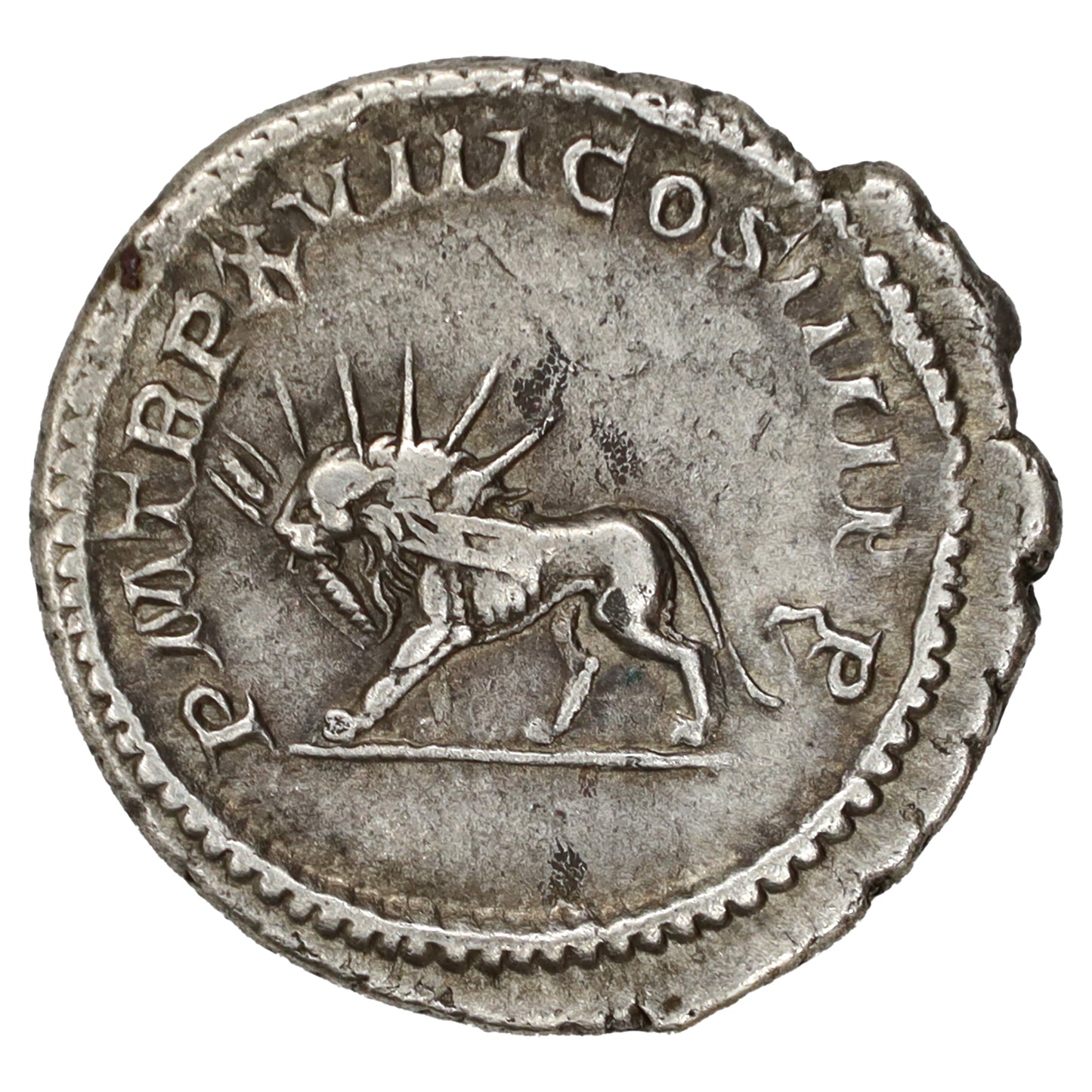 Ancient Rome 215 AD S6774 Lion Caracalla Silver Antoninanus EF-AU (EF45)