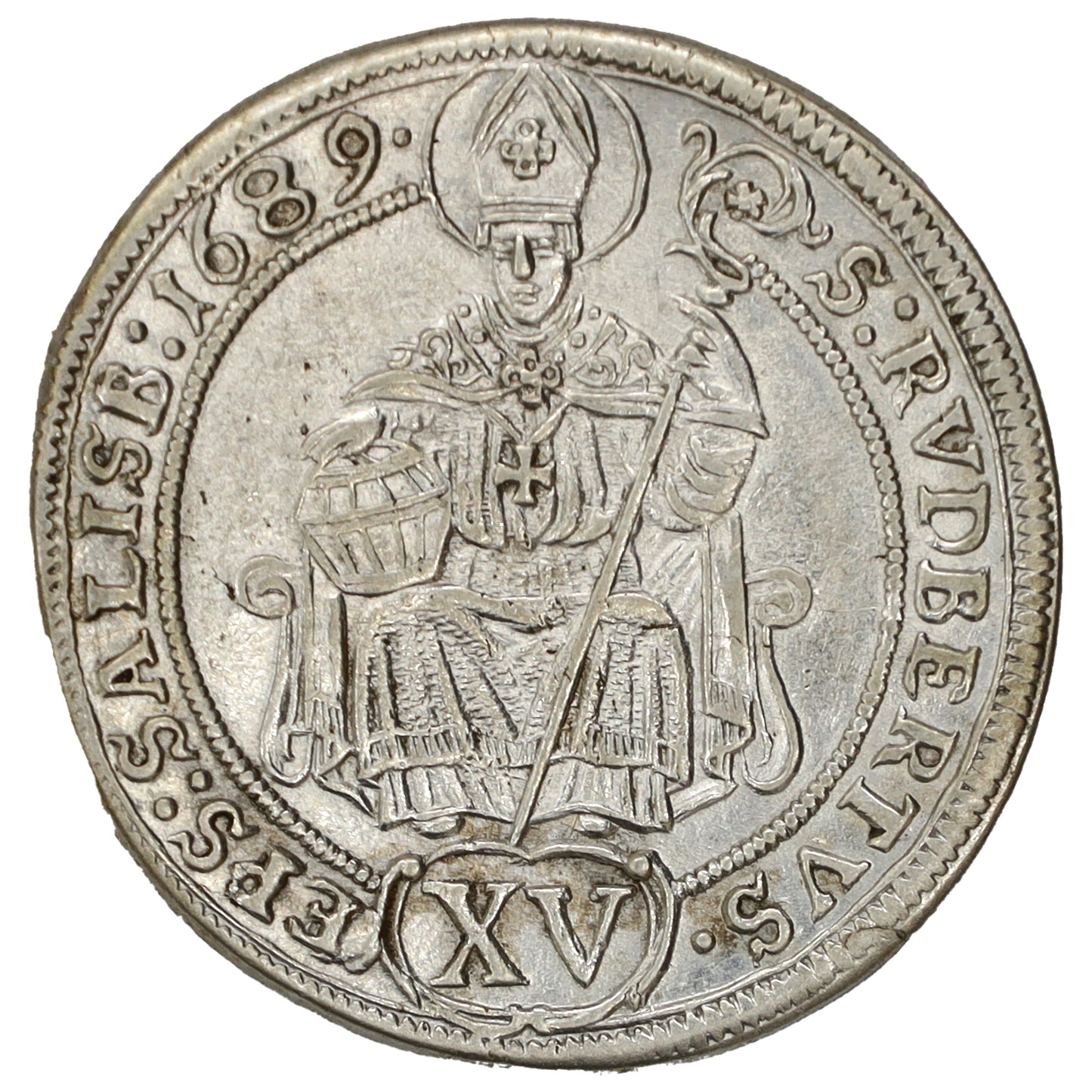 Austria 1689 Salzburg 15 Kreuzers Almost Uncirculated (AU50)