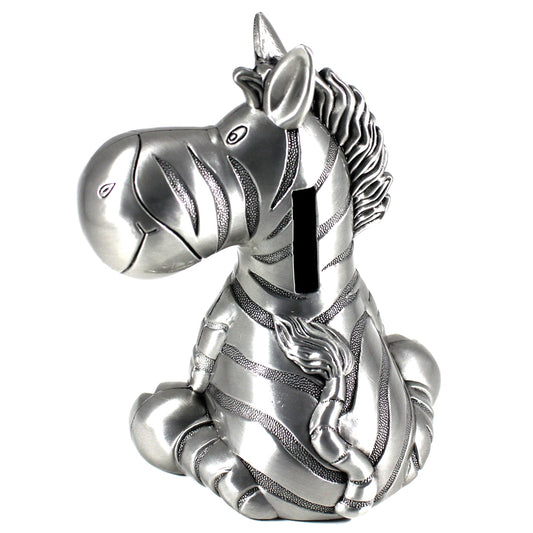 Money Bank: Metal Zebra- A smiling face to celebrate saving money with you!