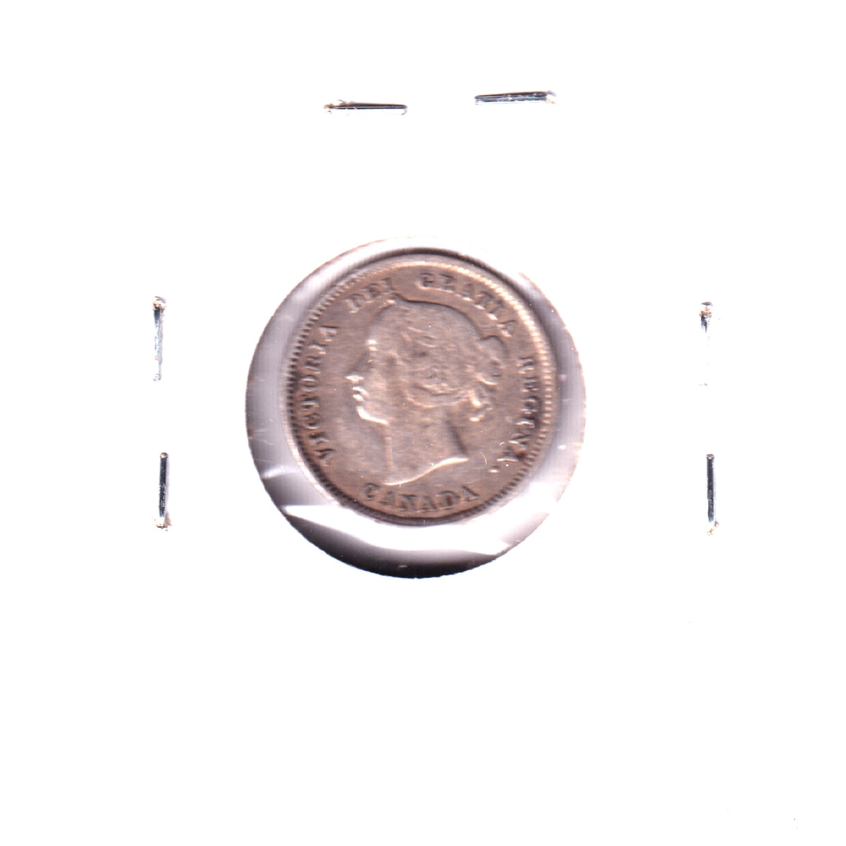 1885 Small 5 Canada 5-cents Fine (F-12) Scratched, cleaned or impaired