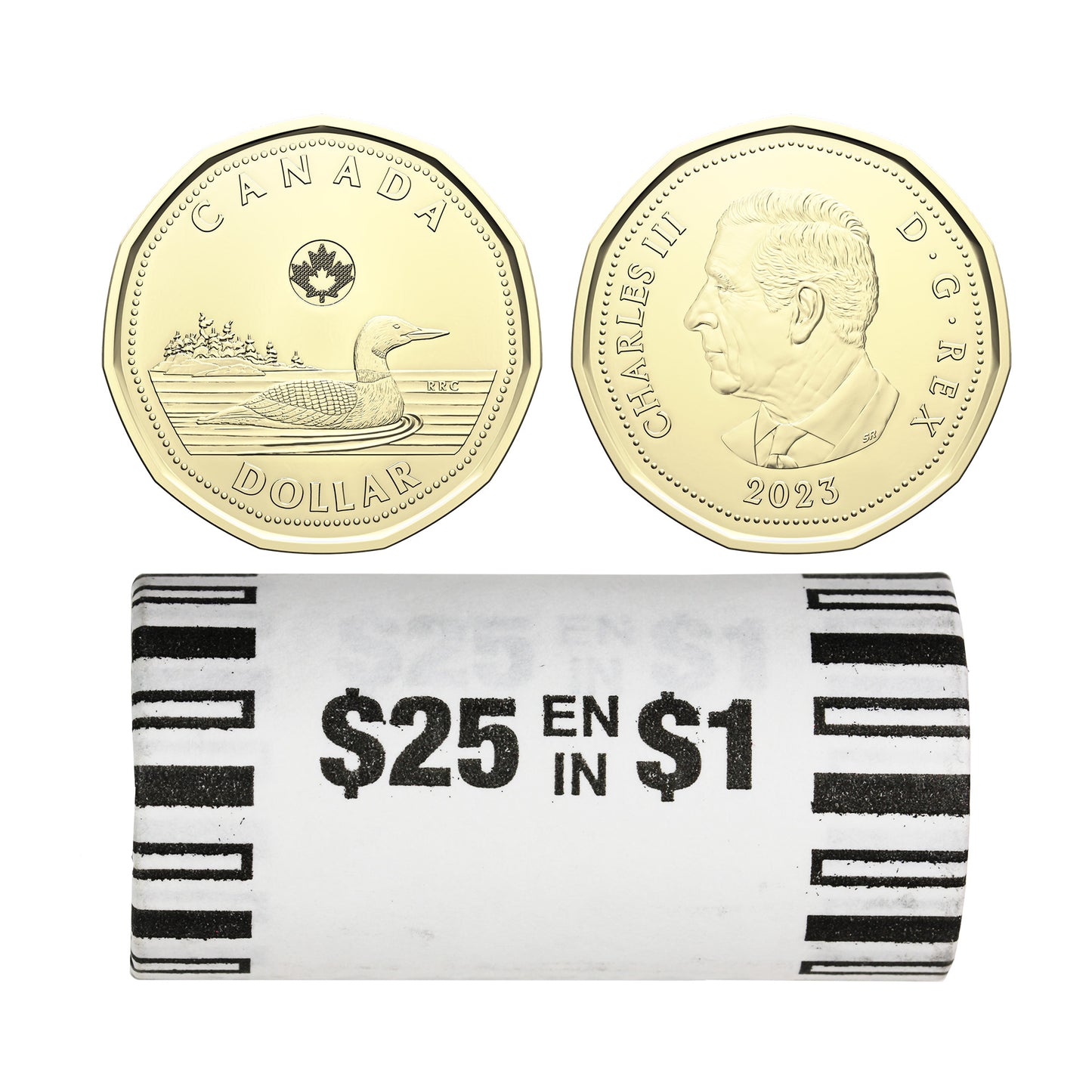 2023 Canada King Charles Dollar Loon Original Wrapped Roll of 25pcs