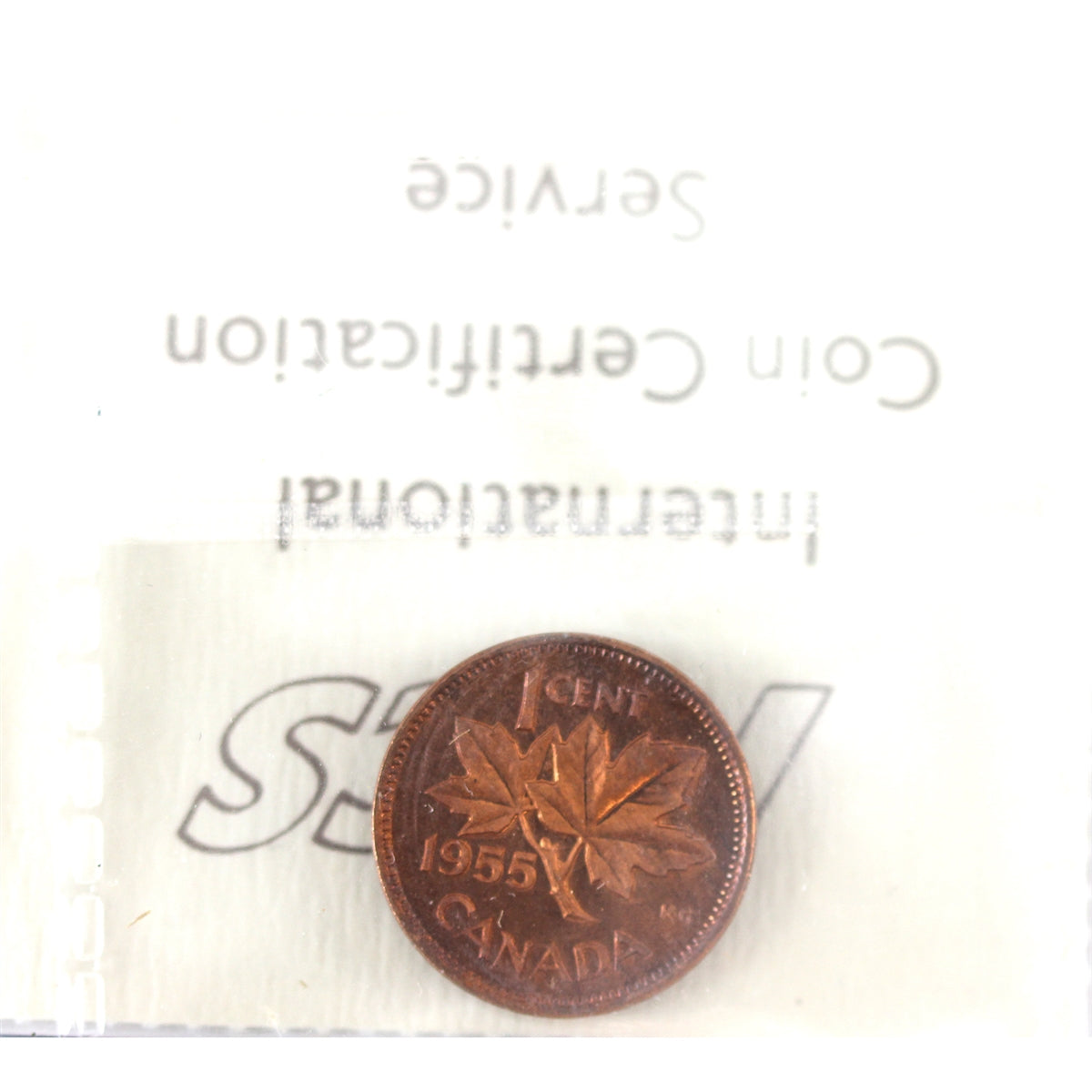 1955 SF Canada 1-cent ICCS Certified PL-65 Red; Cameo