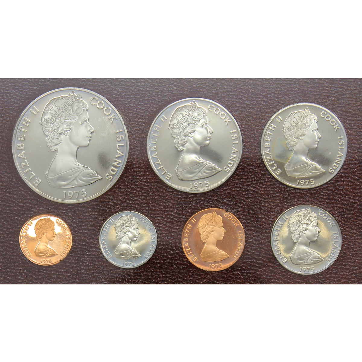 Cook Islands 1975 7-coin Proof Set in Case (Issues)