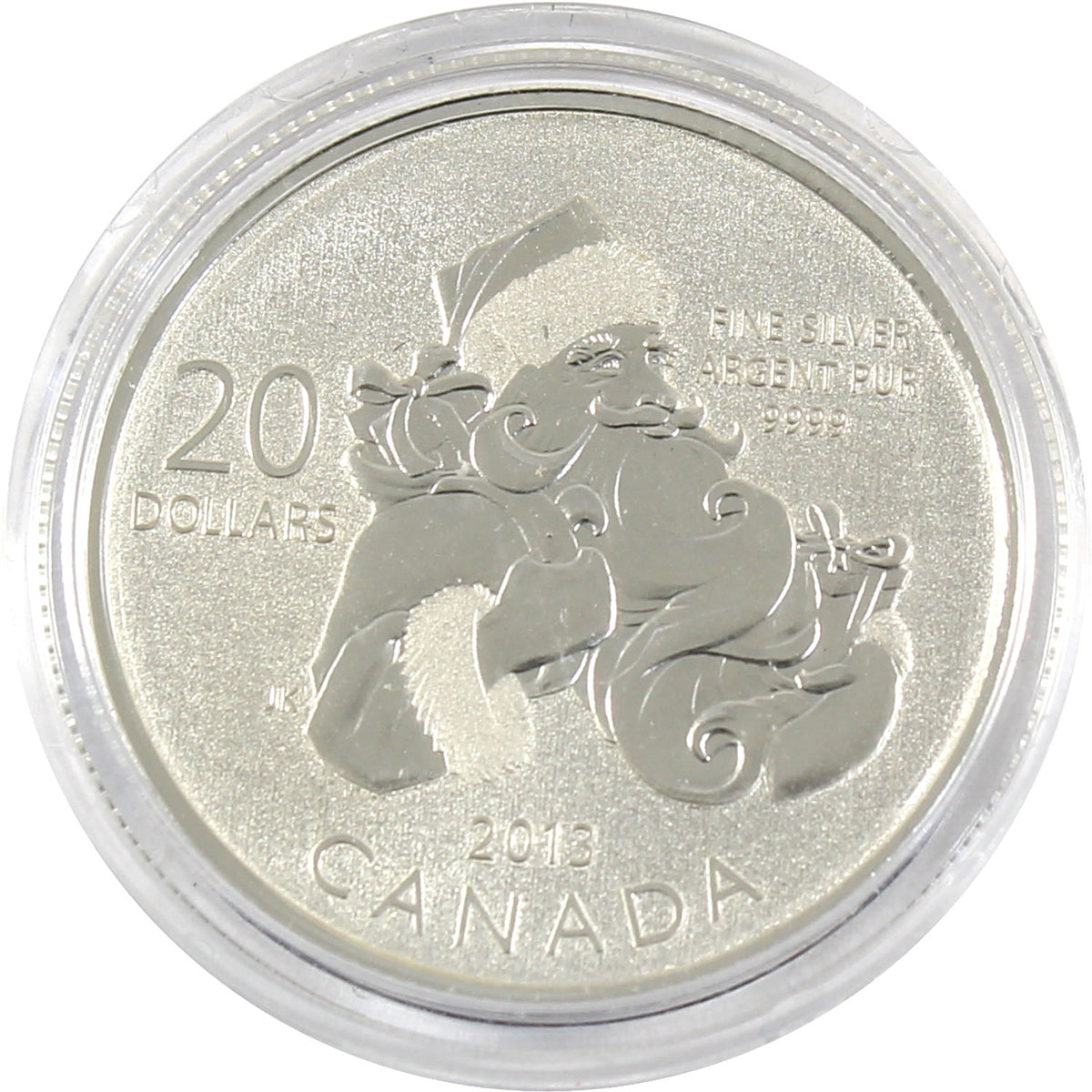 2013 Canada $20 for $20 Santa Fine Silver (TAX Exempt) Encapsulated coin only