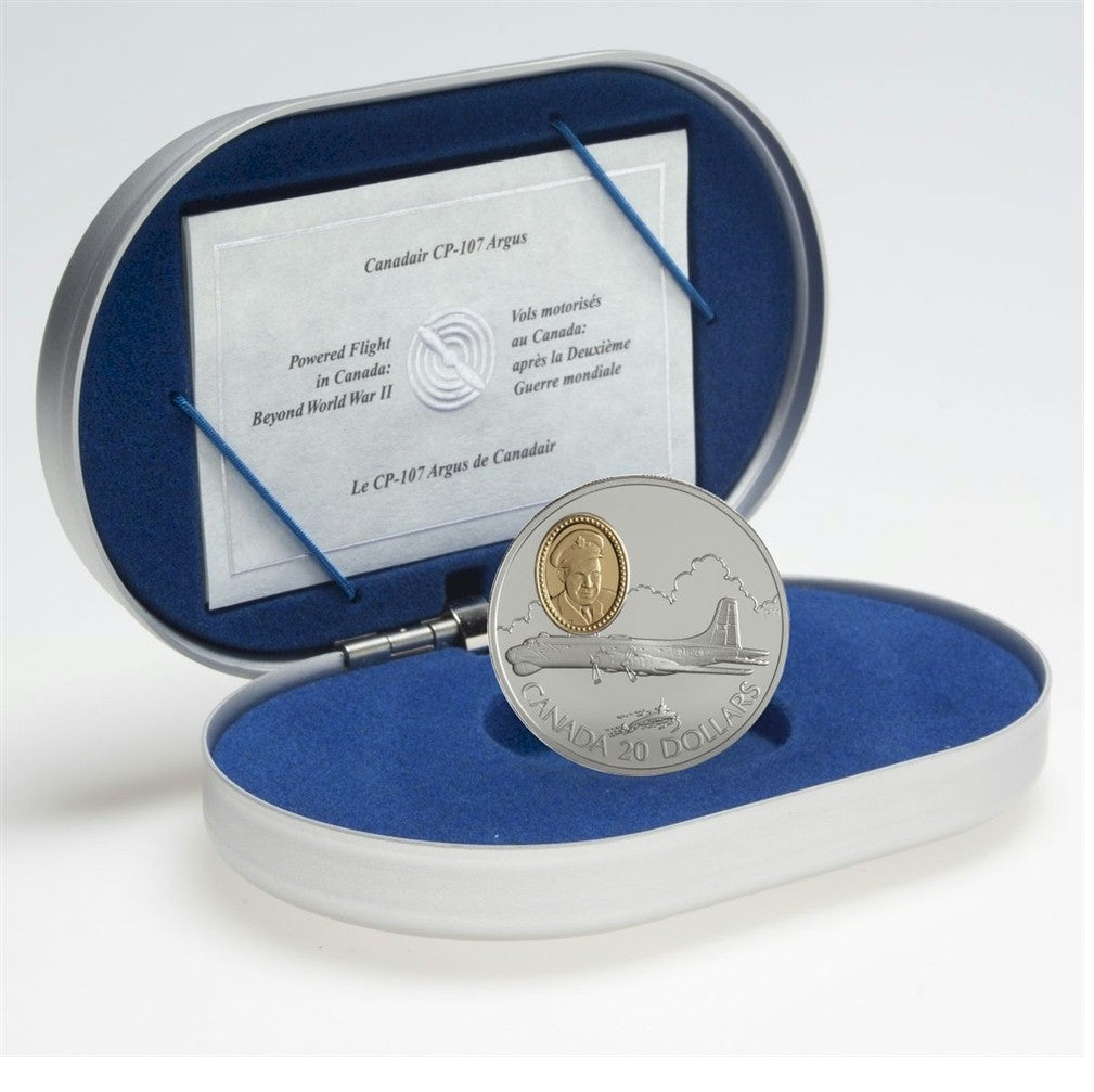 1998 Canada $20 Aviation - Canadair CP-107 Argus Sterling Silver