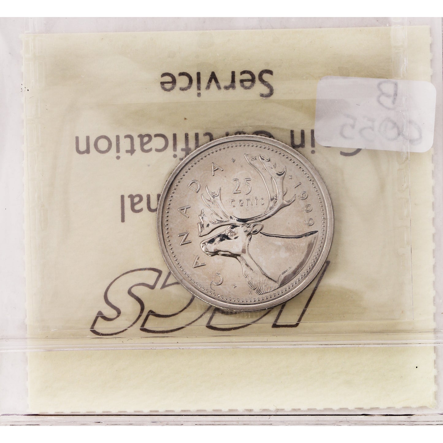 1999 Caribou Canada 25-cents ICCS Certified MS67 Numismatic BU (Toned)
