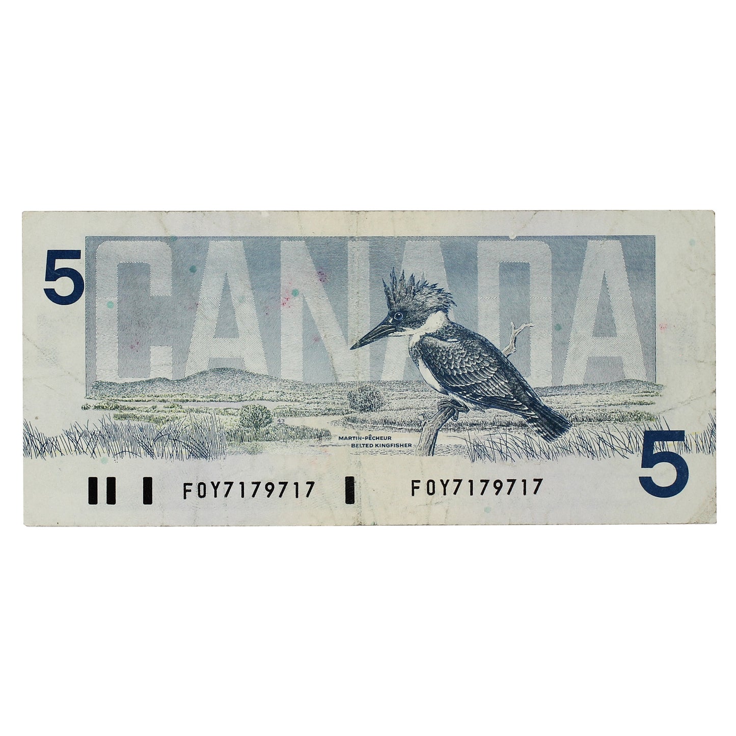 1986 Canada $5 Bonin-Thiessen, 3 digit RADAR, Circ.