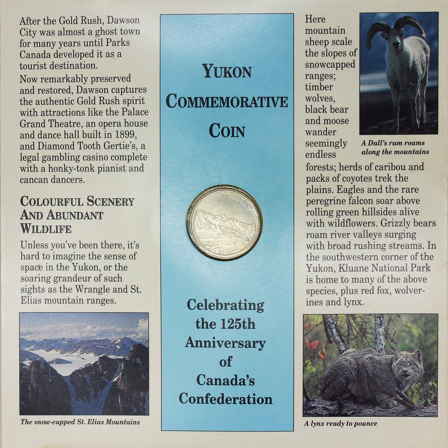 1992 Yukon Information Booklet with 25-cent in booklet