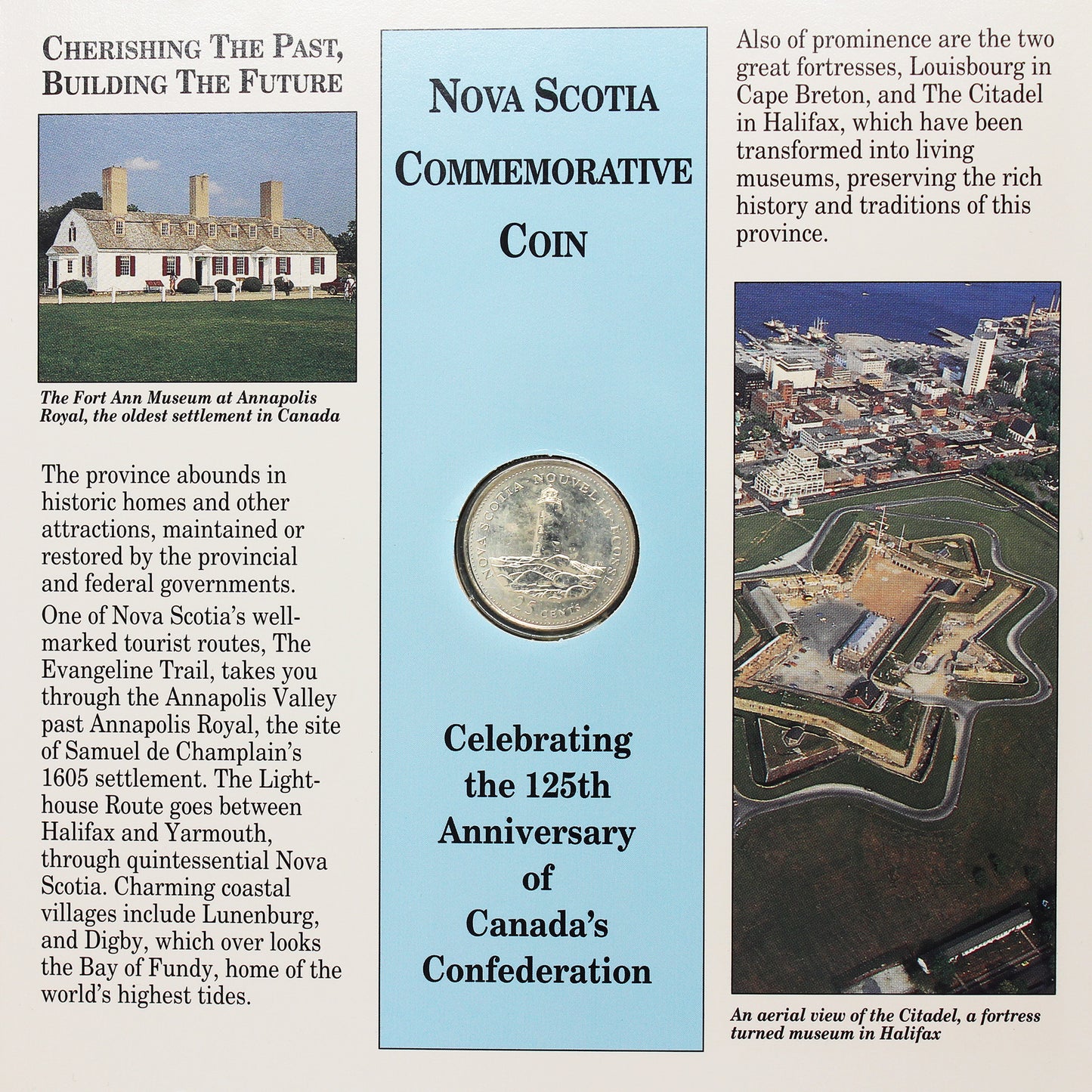 1992 Nova Scotia Information Booklet with 25-cent in booklet