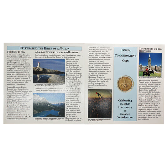 1992 Canada 125 Celebration Information Booklet with Parliament Dollar in booklet