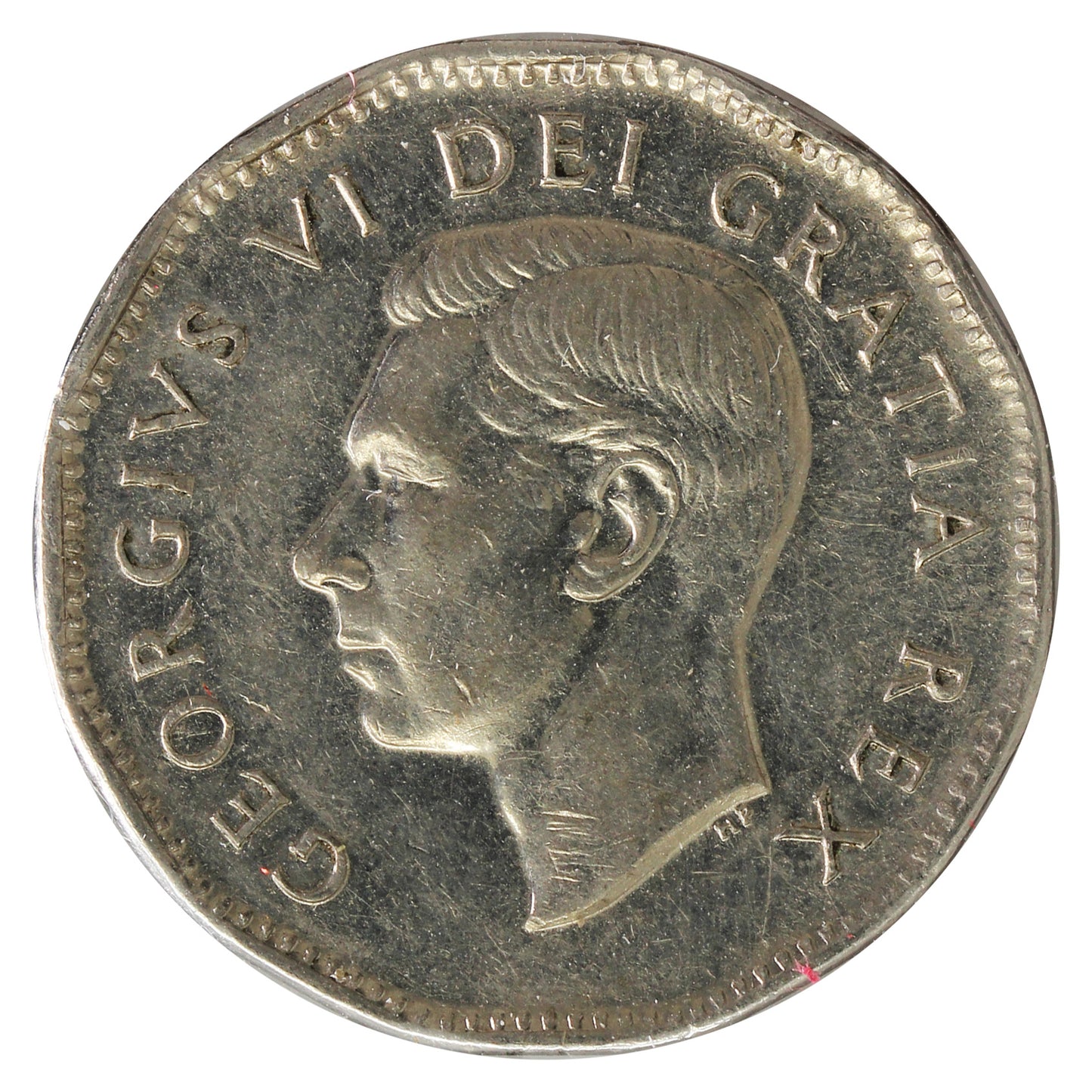 1951 Refinery Moon Half Moon Canada 5-cents Extra Fine (EF40) Scratched, Cleaned or Impaired