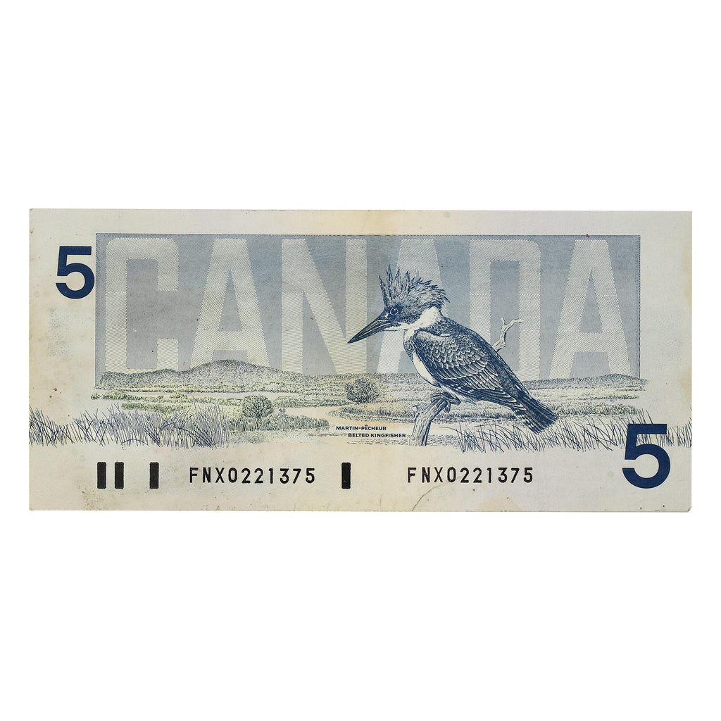 BC-56bA 1986 Canada $5 Thiessen-Crow, Replacement, FNX Below 7.08M, Circ (Impaired)