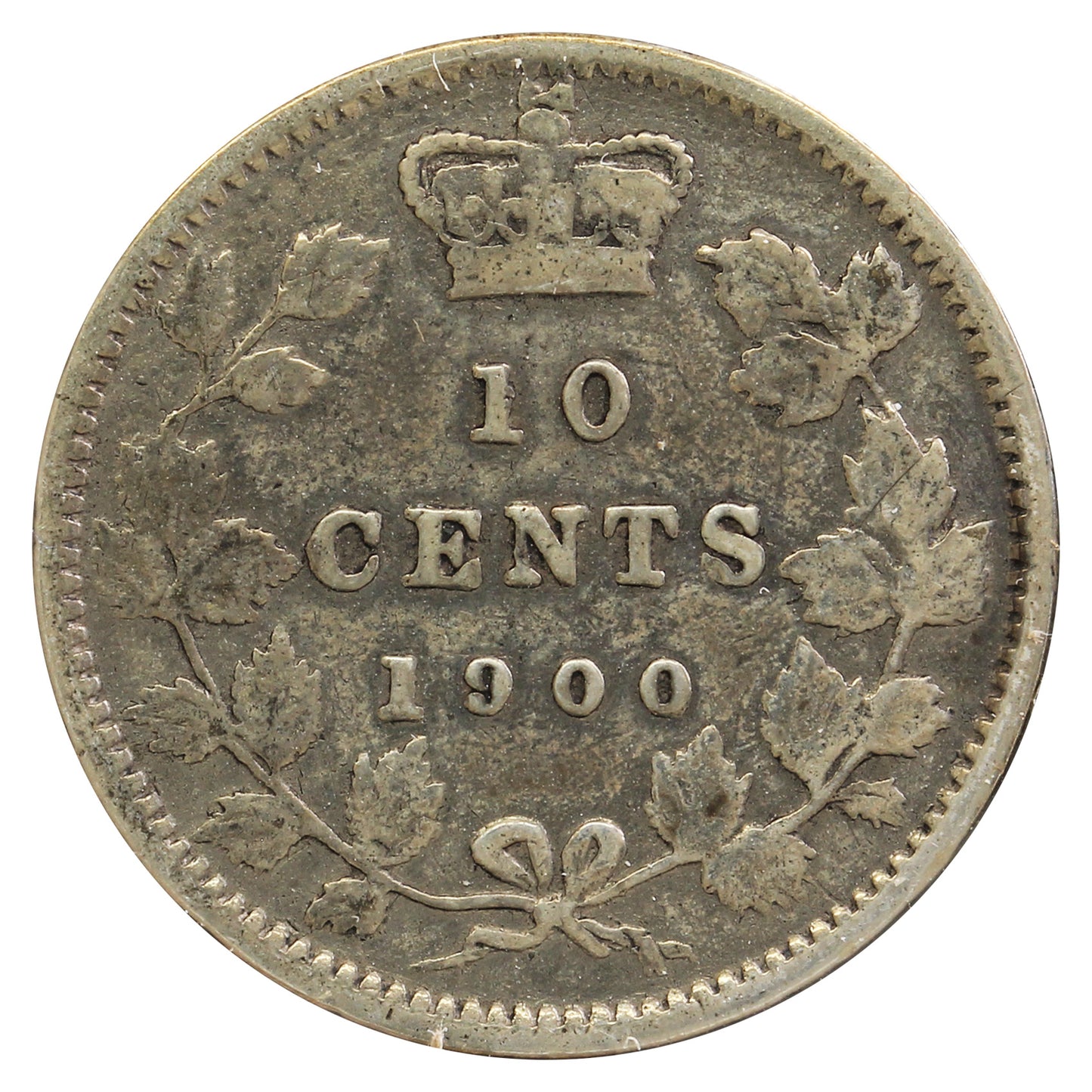 1900 Canada 10-cents Fine (F-12) Scratched, Cleaned or Impaired