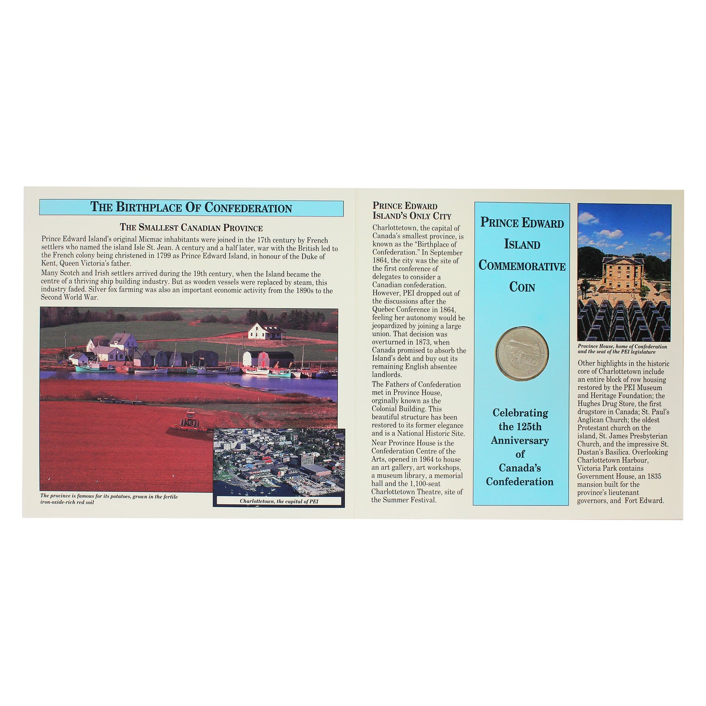 1992 Prince Edward Island Province information Booklet with 25-cents