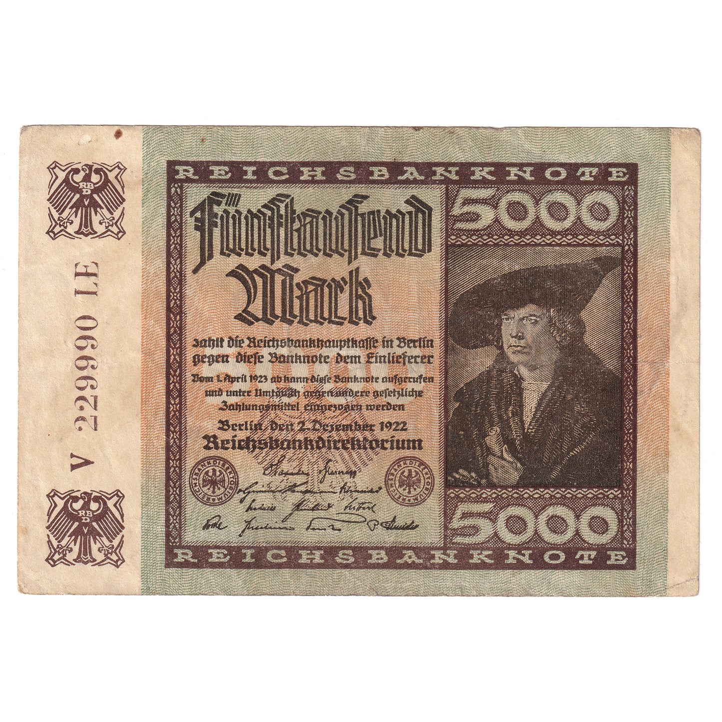 Germany 1922 500 Mark Note, VF