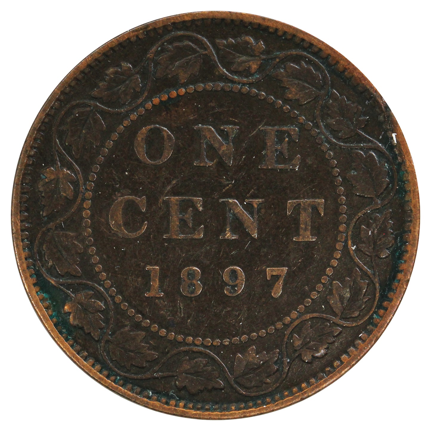 1897 Canada 1-cent Fine (F12) Scratched, Cleaned or Impaired