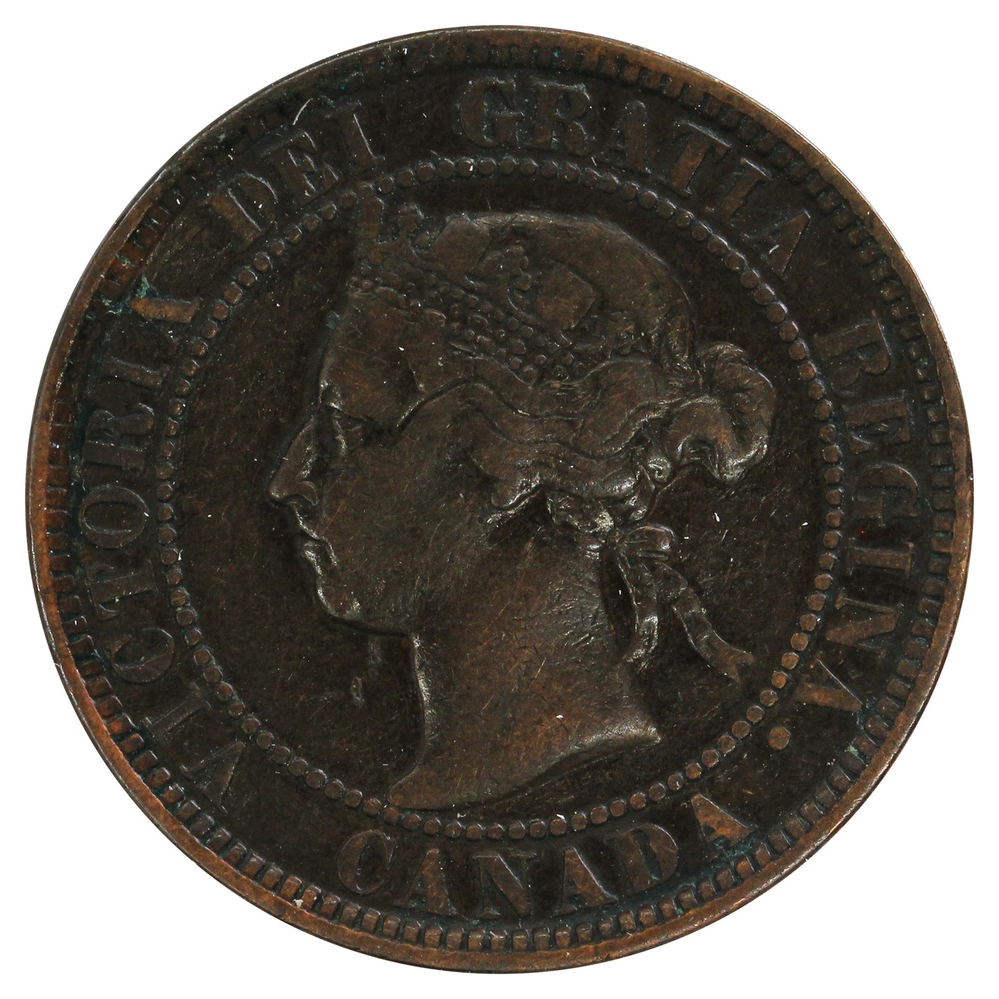 1897 Canada 1-cent Fine (F12) Scratched, Cleaned or Impaired