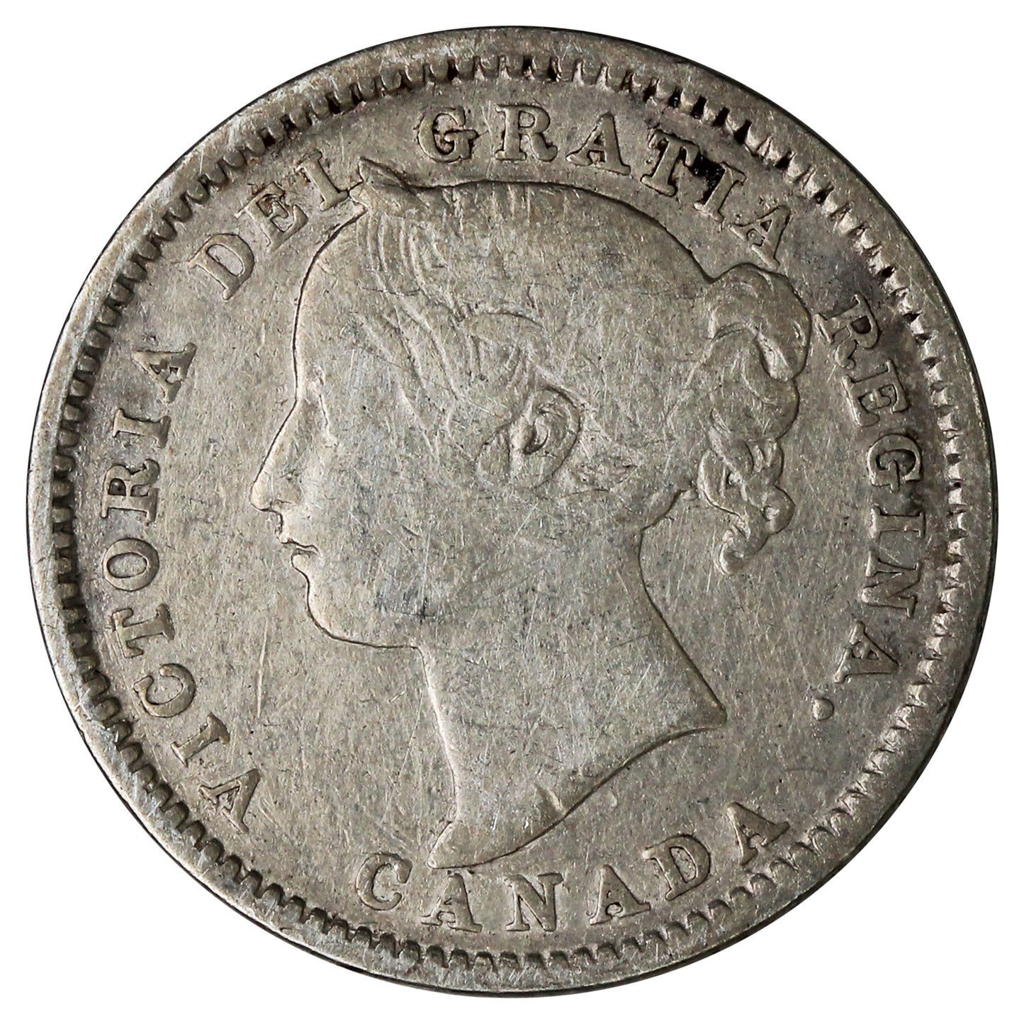 1899 Large 9s Canada 10-cents VG-F (VF-10) Scratched, Cleaned or Impaired