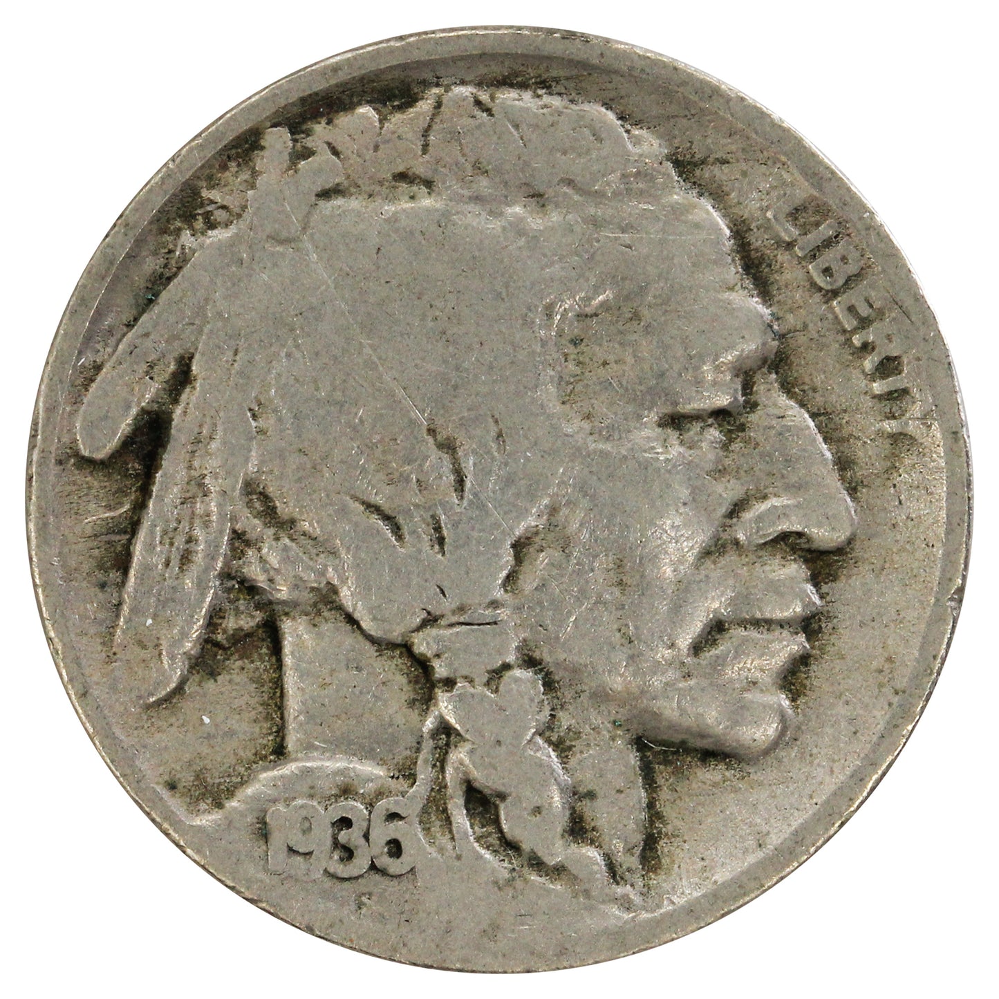 1936 D USA Nickel Very Good (VG8) Scratched, Cleaned or Impaired