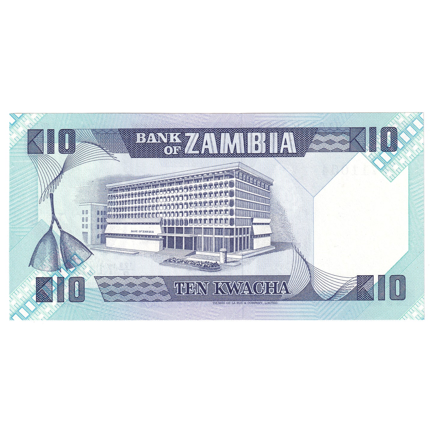 Zambia 1986 10 Kwacha Note, Pick #26c, CUNC