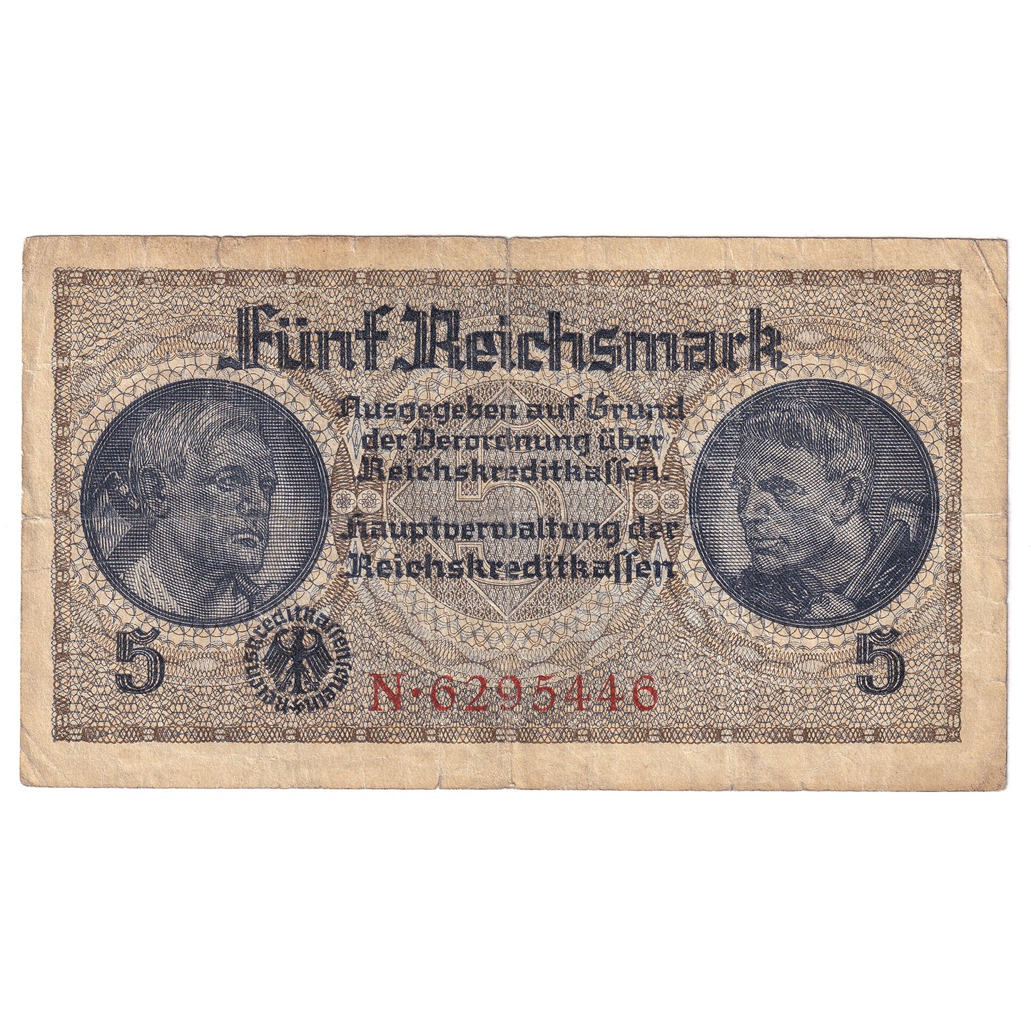 Germany 1940-1945 5 Reichsmark, Pick# R138