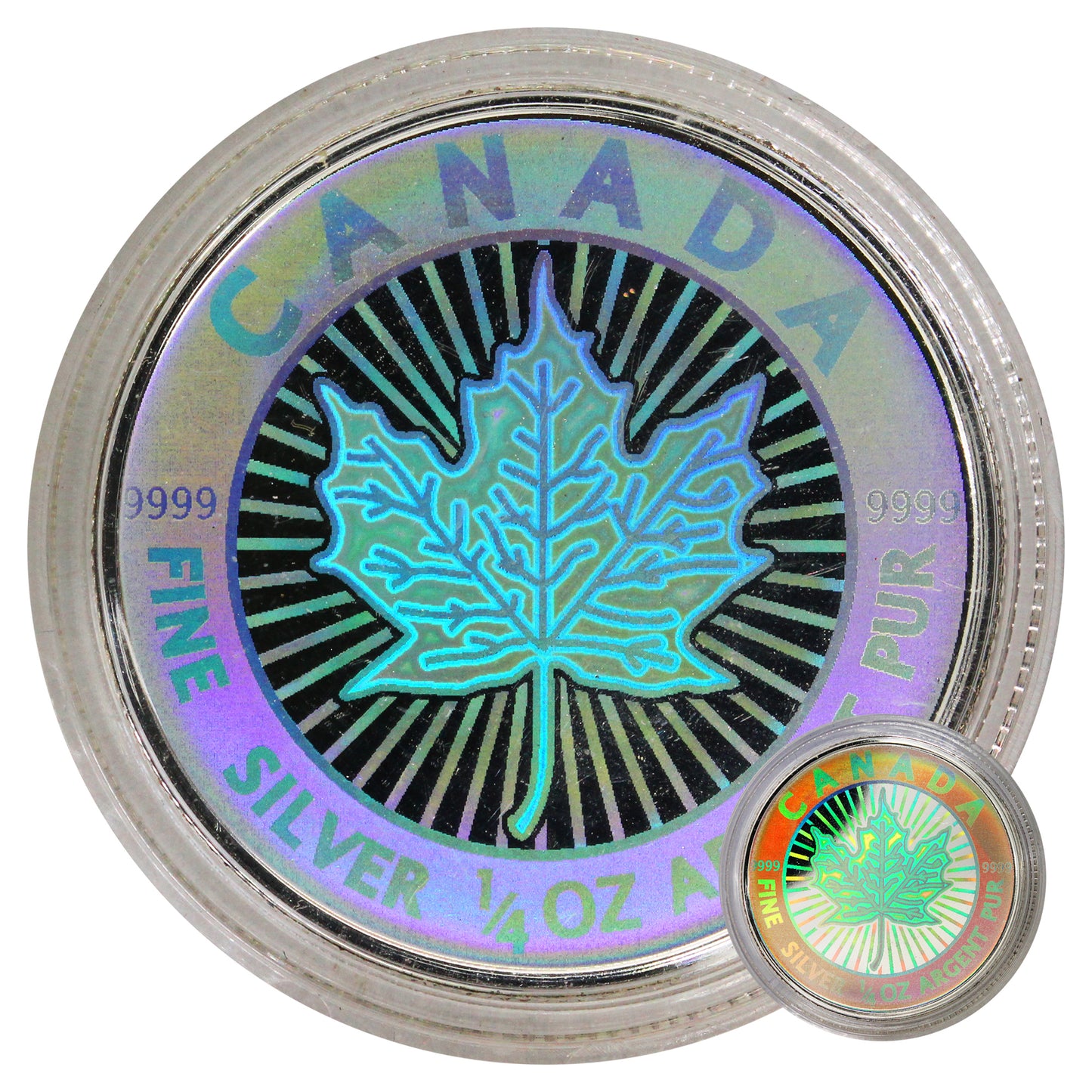 2003 Canada $3 Hologram 1/4oz. 15th Anniversary Silver Maple Leaf (No Tax)