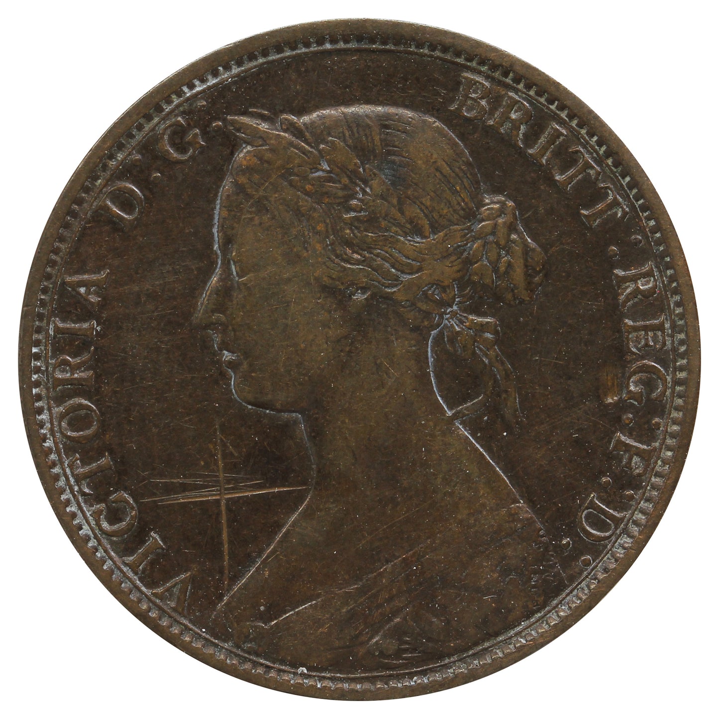 1864 Nova Scotia 1-cent Very Fine (VF20) Scratched, Cleaned or Impaired
