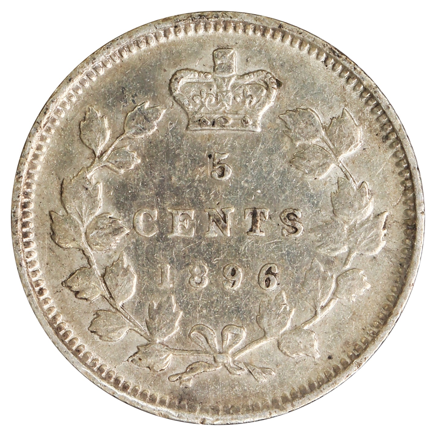 1896 Canada 5-cents Extra Fine (EF40) Scratched, Cleaned or Impaired