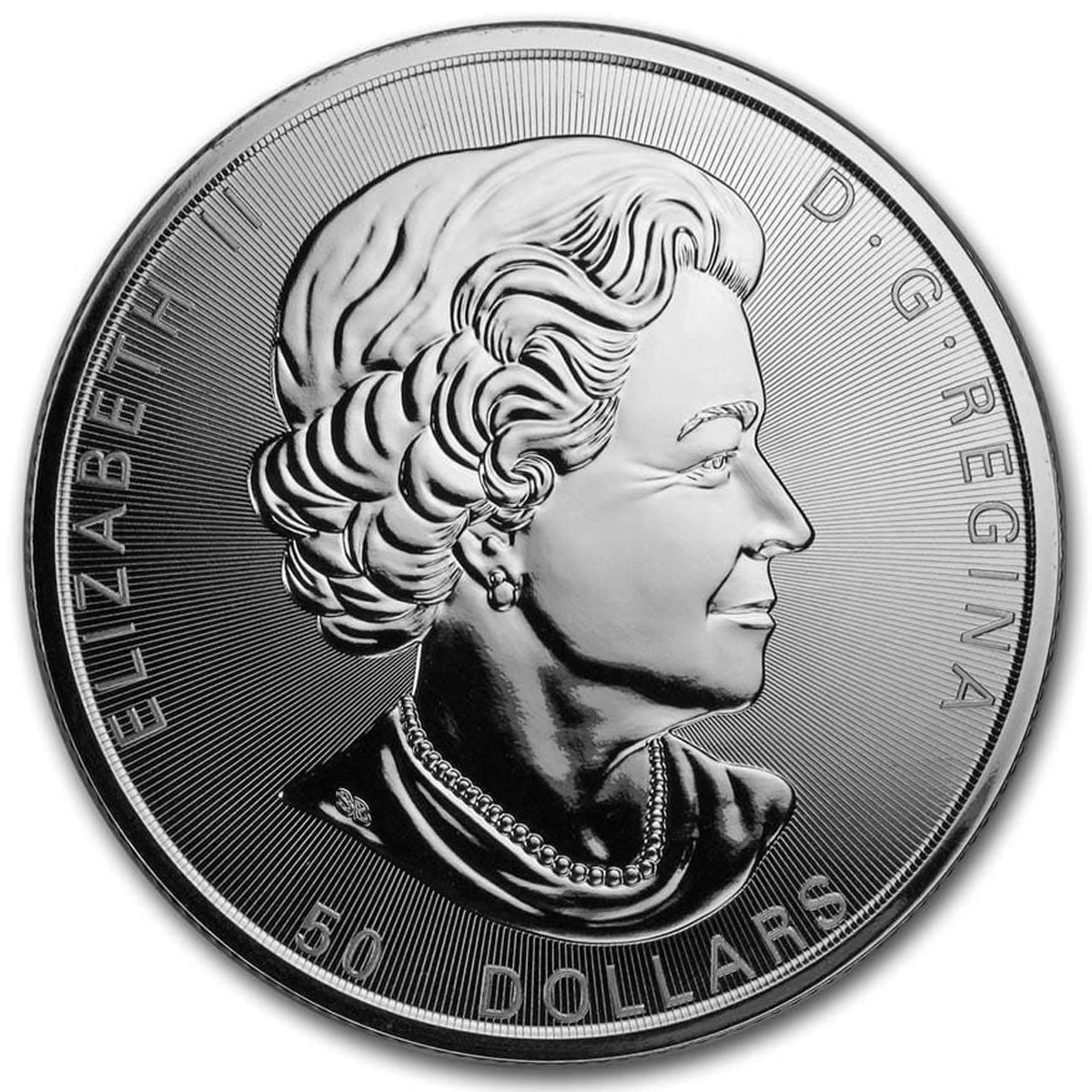 2019 Canada $50 Magnificent Maple Leaves 10oz .9999 Silver (No Tax) Hairline Scr. on Capsule