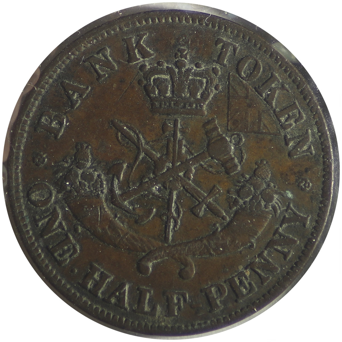 PC-5A 1850 Province of Canada, Bank of Upper Canada Half Penny Token VF-EF (VF30)
