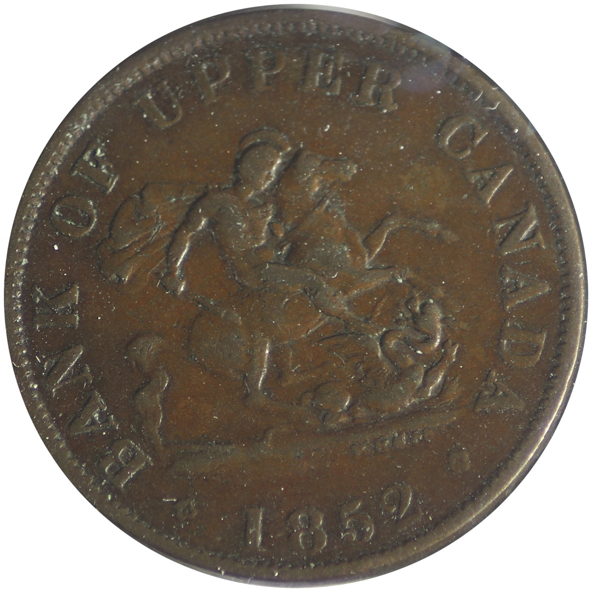 PC-5B2 1852 Province of Canada Half Penny Bank Token Very Fine (VF20)