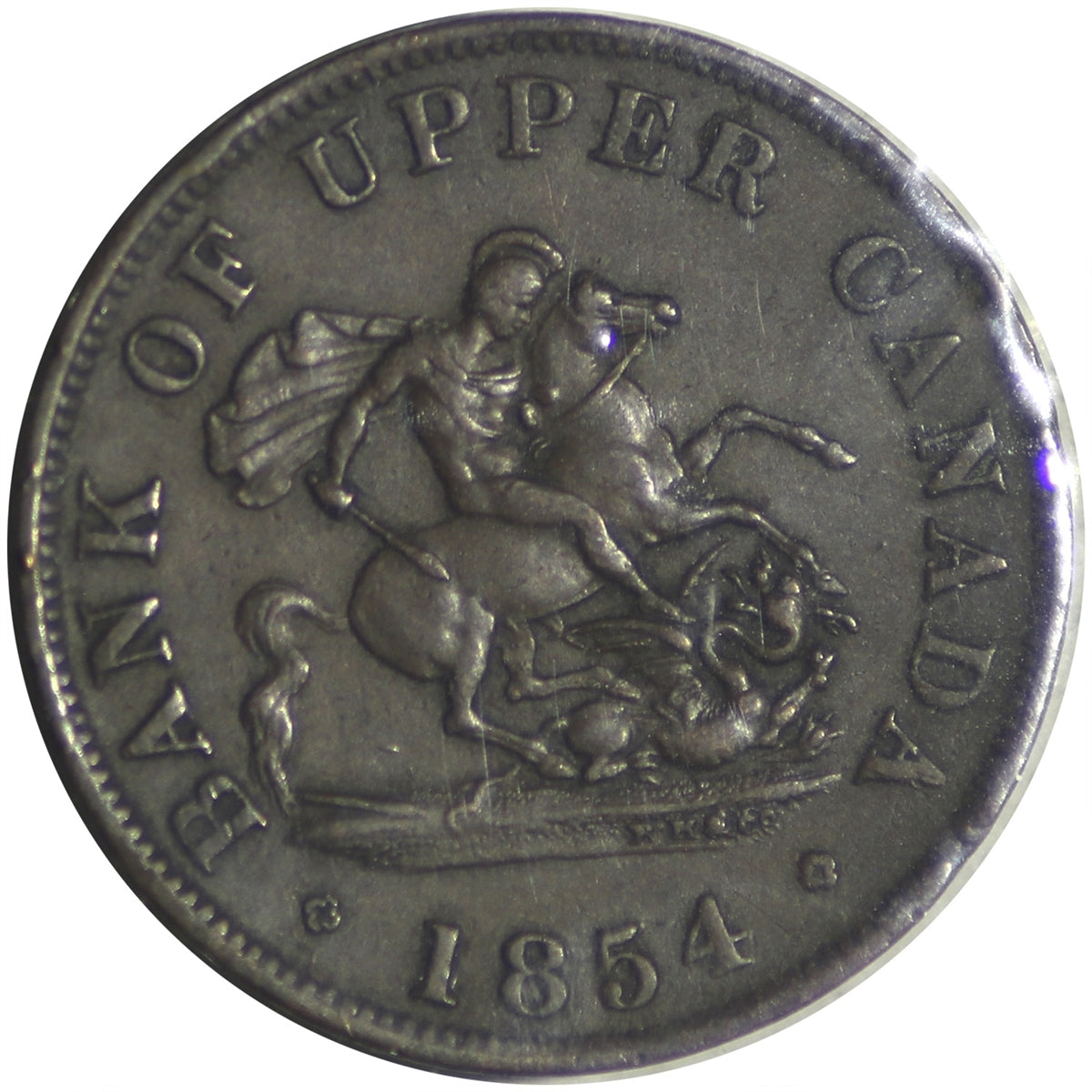 PC-5C1 Province of Canada, Bank of Upper Canada Half Penny Bank Token Extra Fine (EF40)
