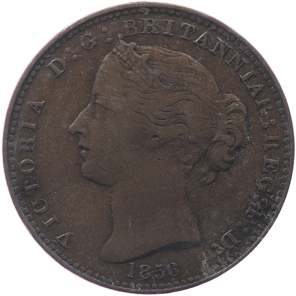 NS-6A2 1856 Nova Scotia Mayflower One Penny Bank Token, F-VF (F15)