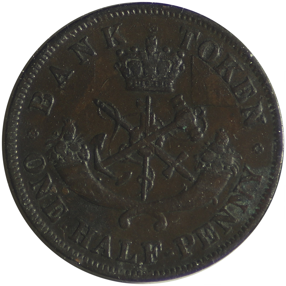 PC-5C1 1854 Province of Canada, Bank of Upper Canada Half Penny Token Very Fine (VF20)