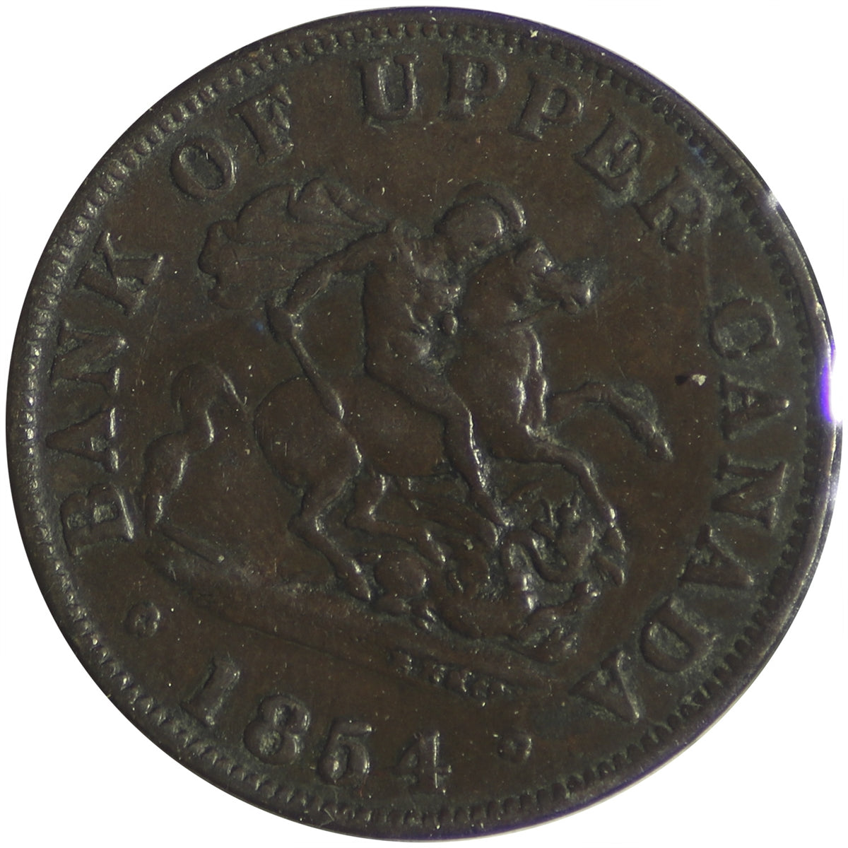 PC-5C1 1854 Province of Canada, Bank of Upper Canada Half Penny Token Very Fine (VF20)