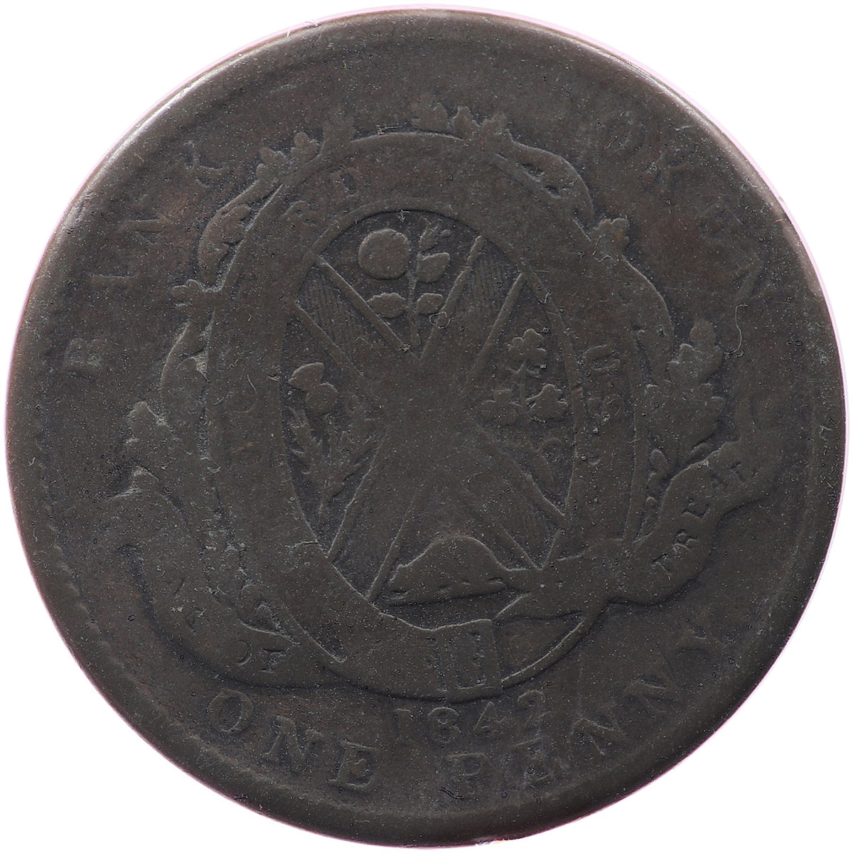 PC-2B 1842 Province of Canada Bank of Montreal Penny Bank Token, G-VG (G6)