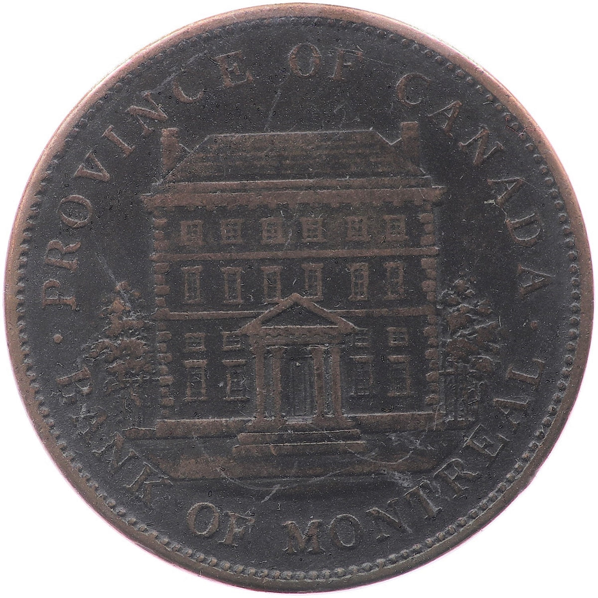 PC-2B 1842 Province of Canada Bank of Montreal Penny Token Very Fine (VF20)